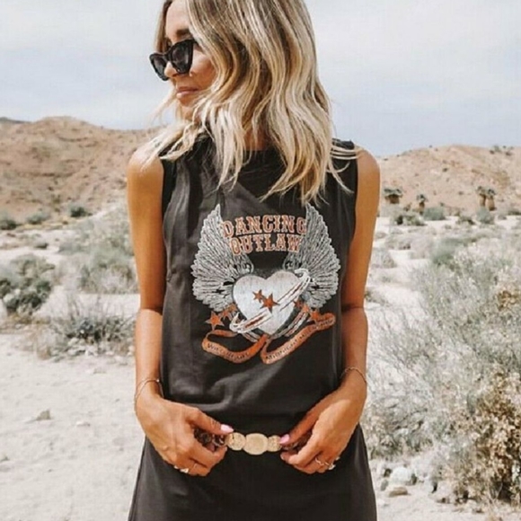 RESTOCKED NWT-  Boho T- Shirt Gypsy Tunic Dress - Picture 5 of 8